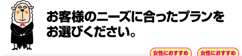 お客様のニーズに合ったプランをお選びください。